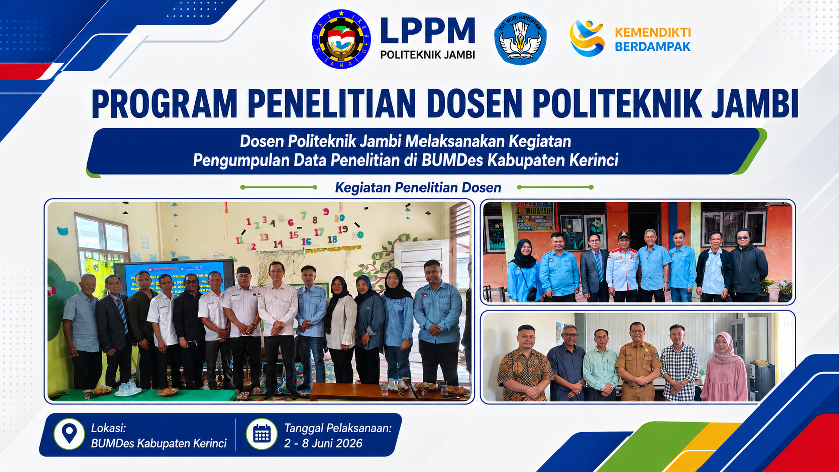 Dosen Politeknik Jambi Melaksanakan Kegiatan Pengumpulan Data Penelitian di BUMDes Kabupaten Kerinci